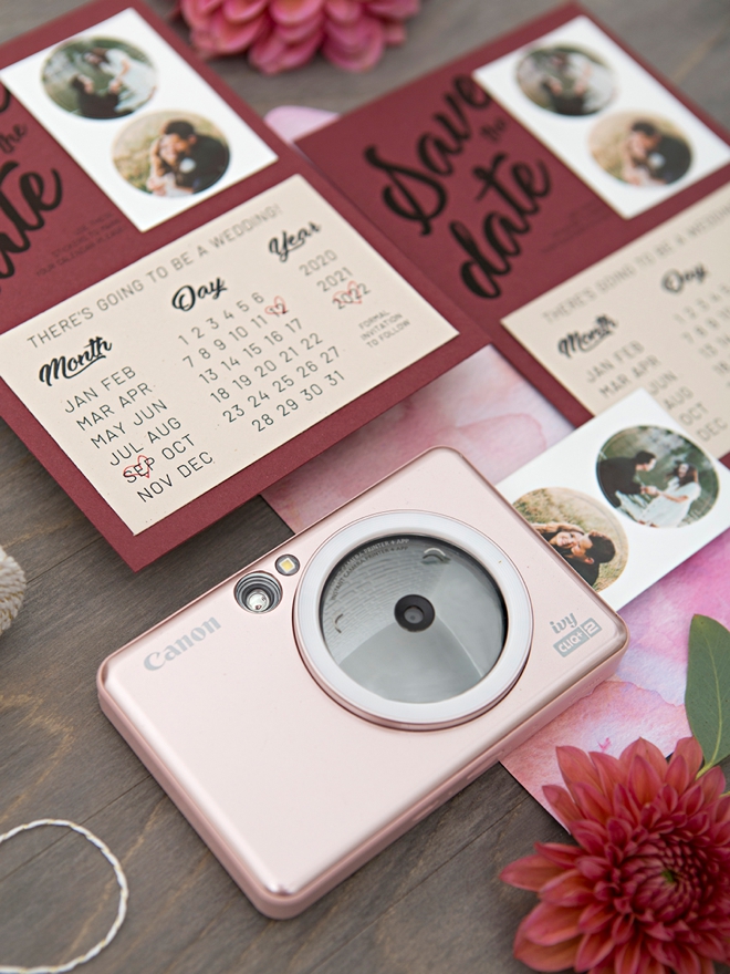We used our new Canon IVY Cliq+ 2 to make these calendar-style Save the Dates!