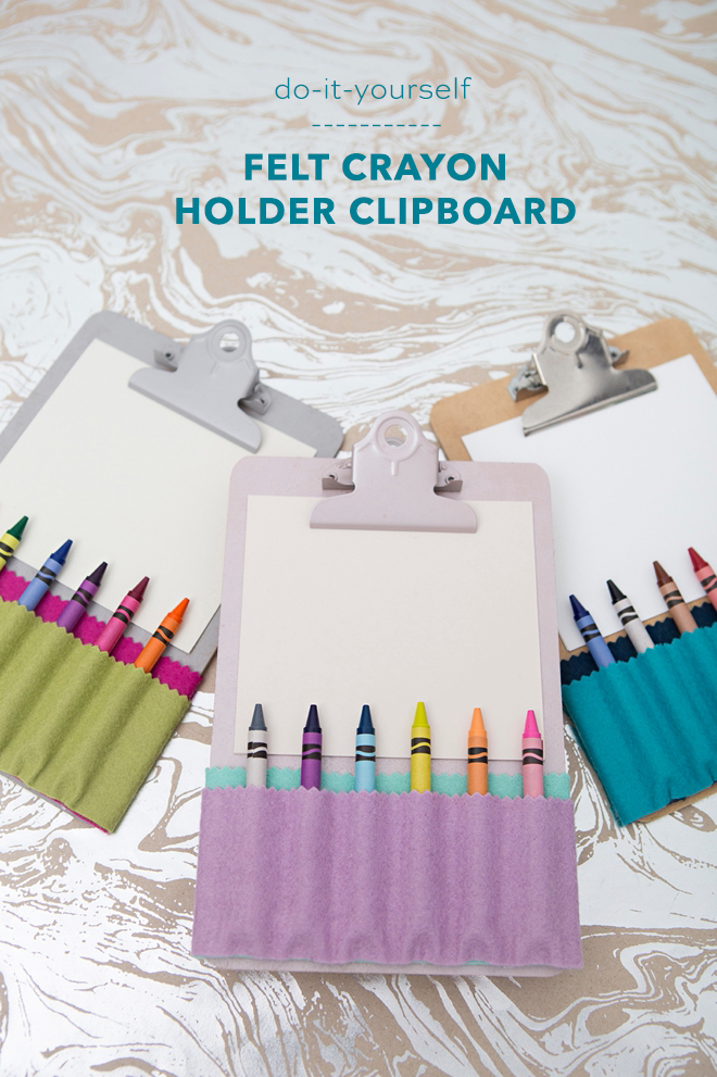 These DIY felt crayon holders for clipboards are SO cute!