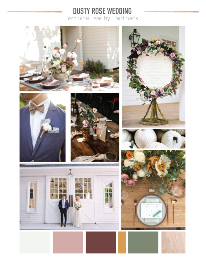 Dusty Rose Wedding Mood Board