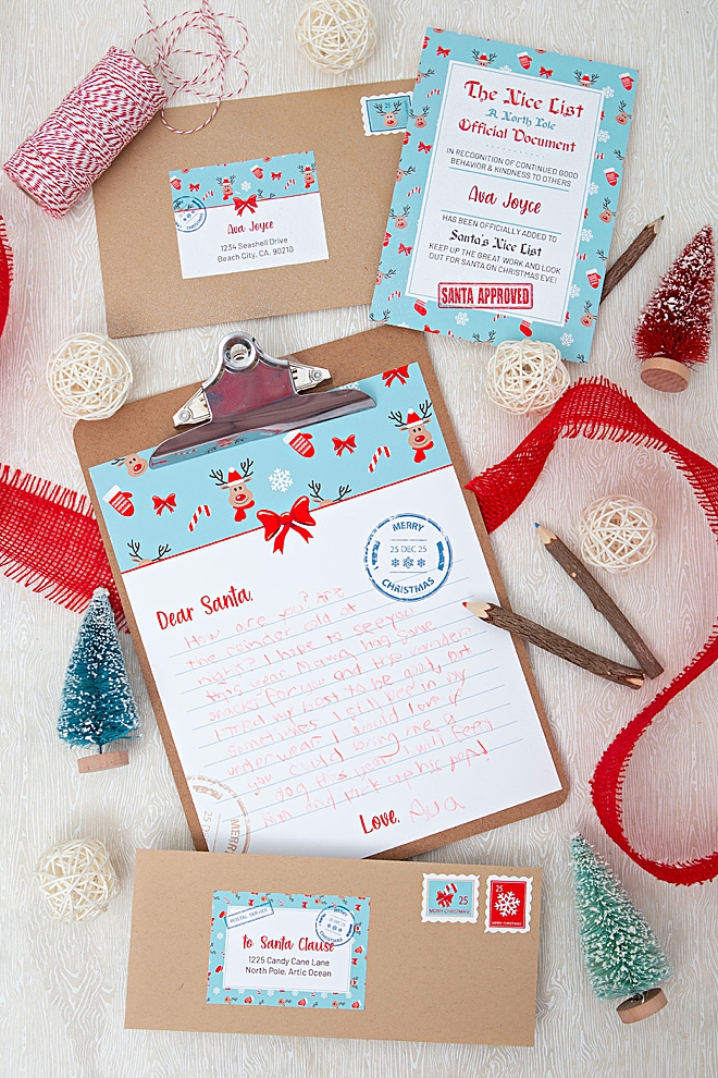 Free printable Santa Letter Suite with Canon PIXMA, nice list certificate too!