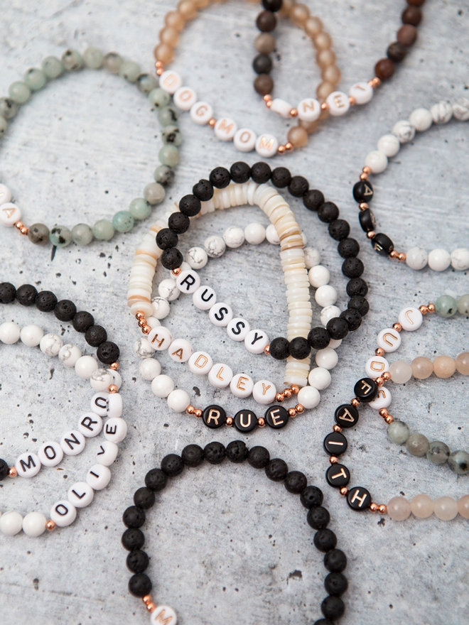 Learn how to make your own upscale alphabet bead name bracelets!