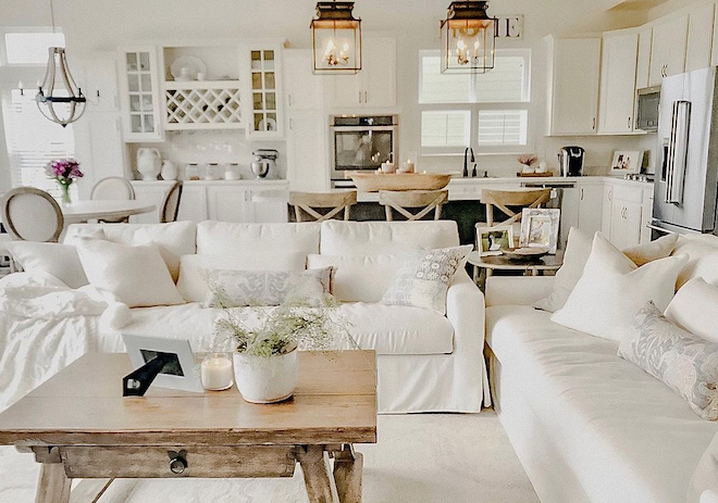 Do you dream of having a Pottery Barn kitchen? I got you! If you're looking for rustic and affordable home decor, check out my Pottery Barn copycat. #inspo #design #decor #pendant #lighting