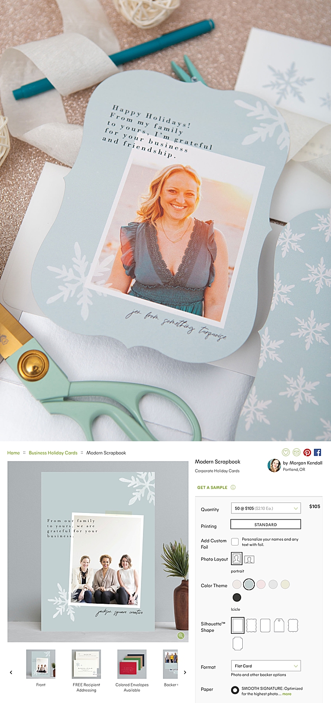 Something Turquoise holiday photo cards with Minted