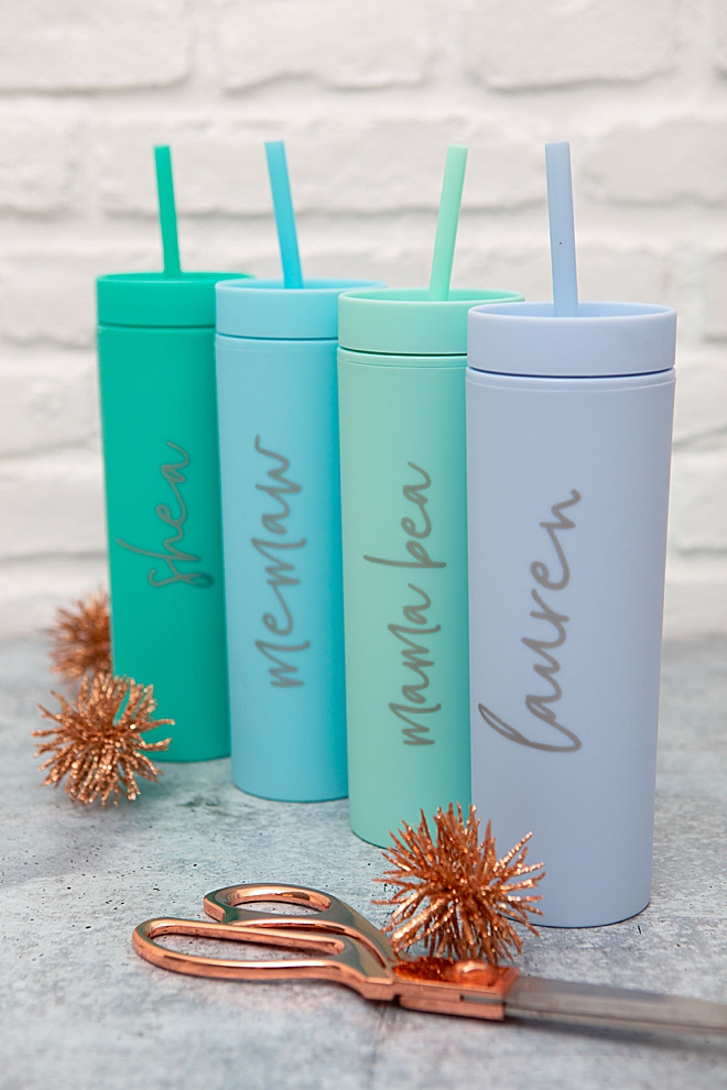 Clear Personalized Name Skinny Tumbler