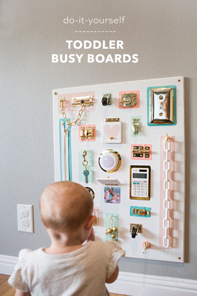 Looking for fun ways to keep your toddler busy? Our fun DIY toddler busy board is the perfect crafty way! Check out our DIY!