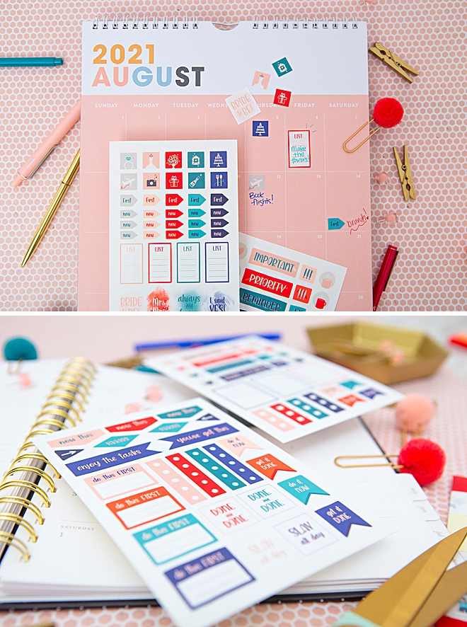 Print our exclusive Planner Stickers for FREE, five pages!