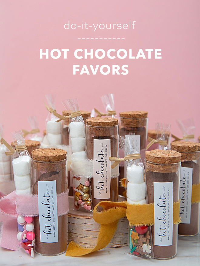 These are the most adorable hot chocolate favors ever!