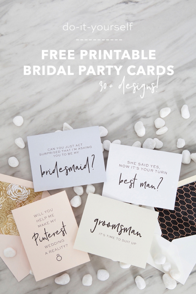 Need the perfect card to go along with your bridesmaid gift? Don't miss our free printable bridal party cards with over 30 designs!