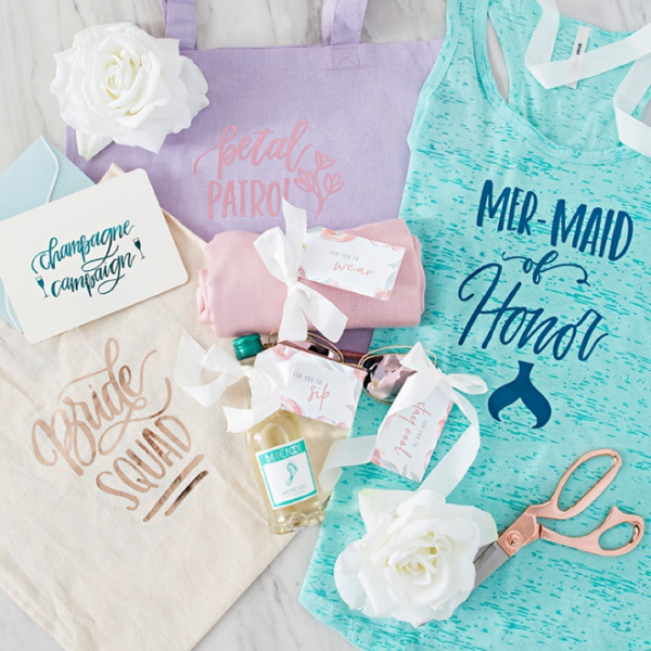 Looking for a fun way to gift your bridesmaid? Don't miss our bridesmaid digital craft files to make everything from custom bags, t-shirts and more!