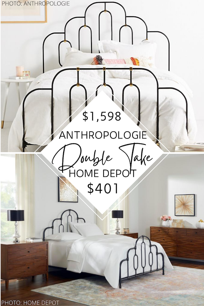 Are you looking for an Anthropologie Deco Bed copycat? If you’ve always dreamed of having an Anthropologie bedroom complete with an Anthropologie bed, this dupe is for you! I found a lookalike bed that looks like Anthropologie, but costs over $1,000 LESS!  #art #decor #style #boho #vintage