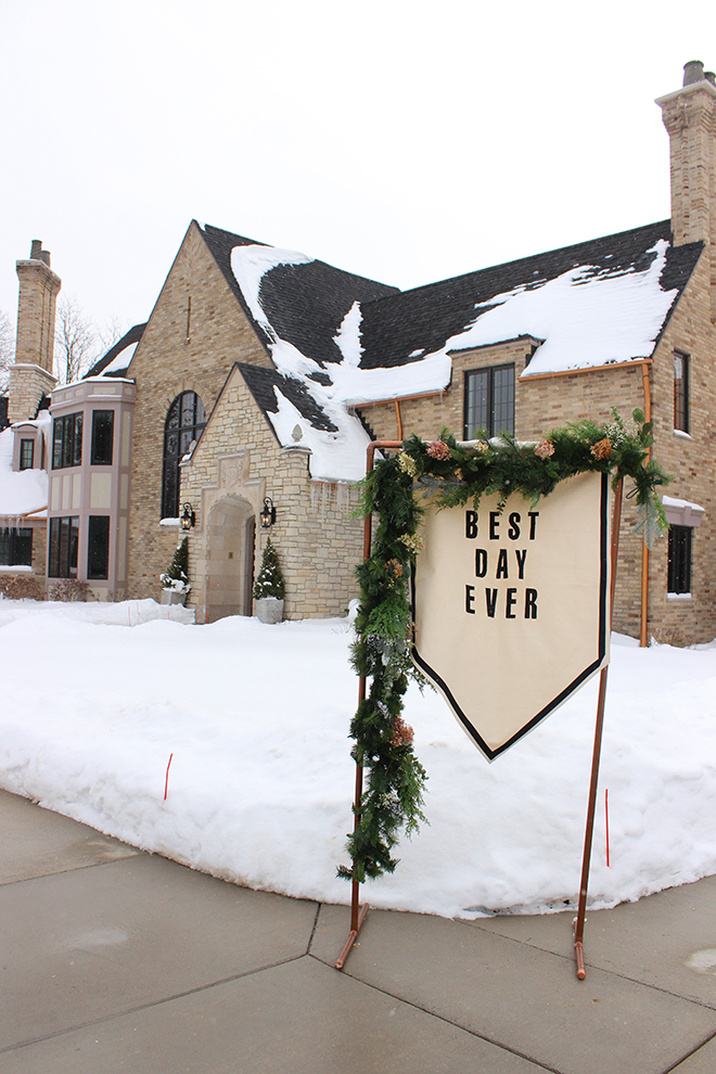 How darling is this simple Best Day Ever wedding banner!?