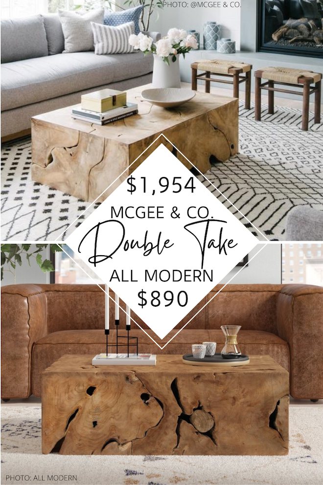 Rh coffee table deals dupe