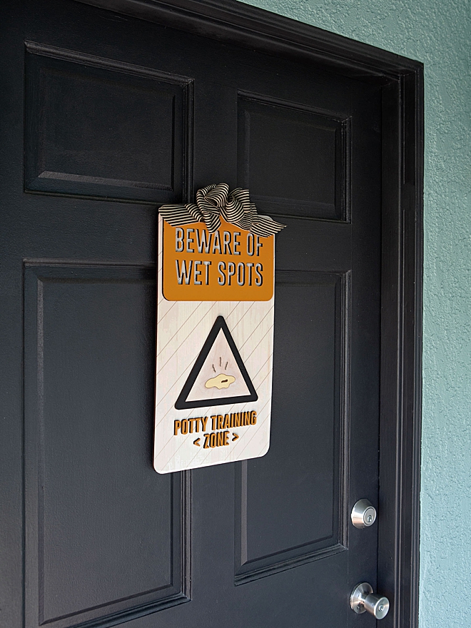 How to make a Potty Training Zone sign for your front door!