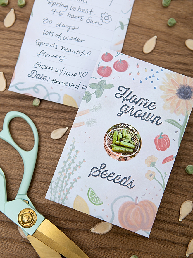 Adorable and free, homegrown seed packet printable design!