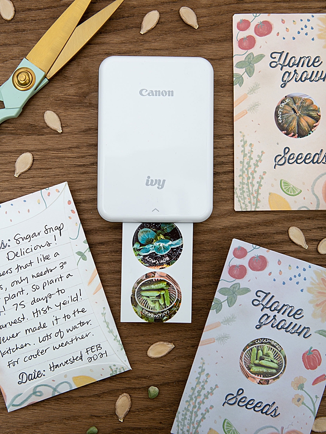 We used our Canon IVY Mini photo printer to make these seed packets, so cute!