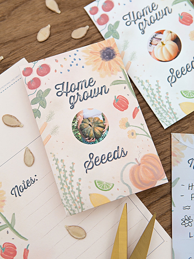 Adorable and free, homegrown seed packet printable design!