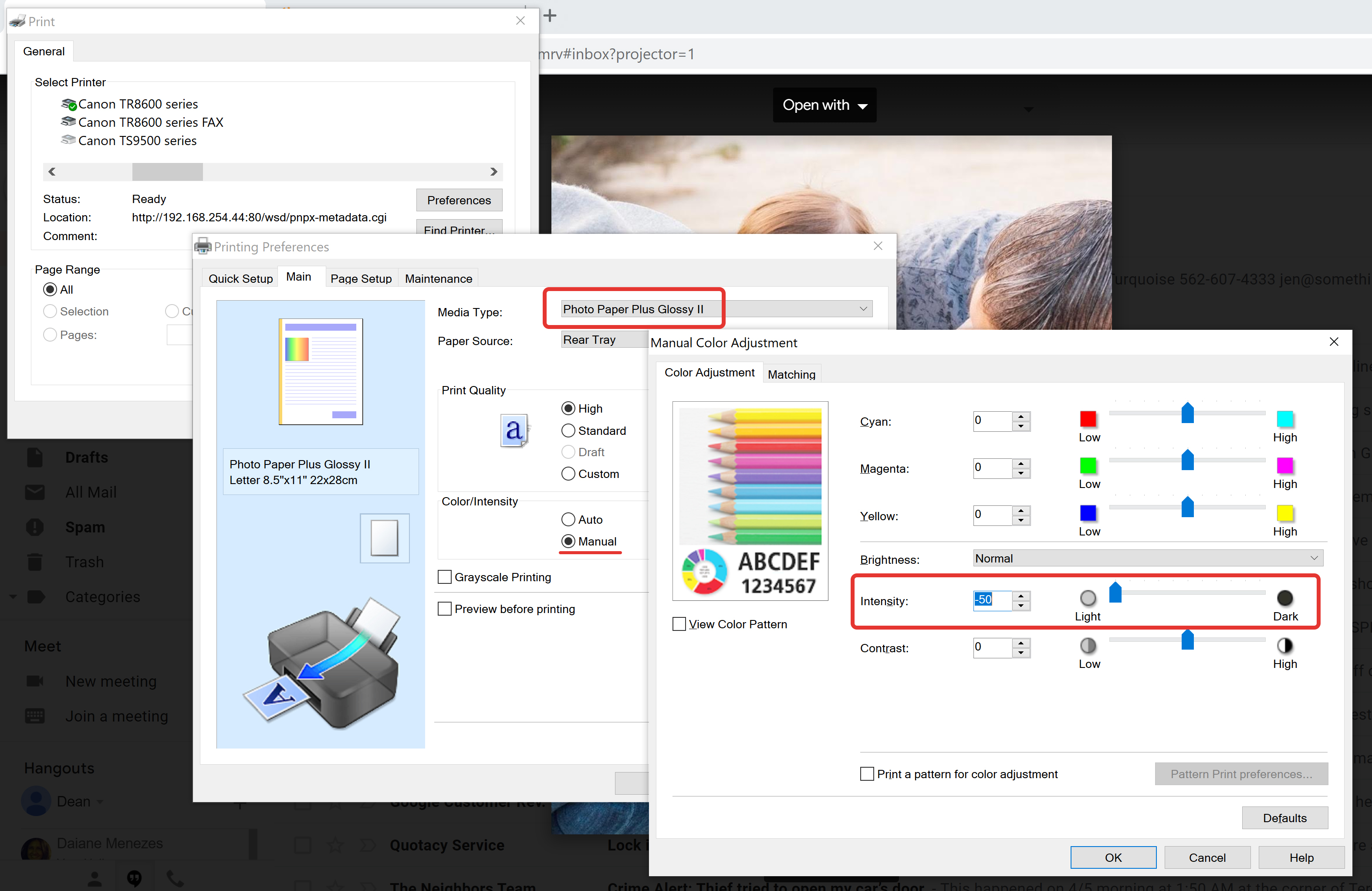 How to adjust color settings using Canon PIXMA and Microsoft