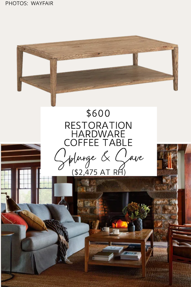 This Restoration Hardware coffee table dupe will get you the Restoration Hardware look for less. #inspo #design #decor #style #dupes #lookforless