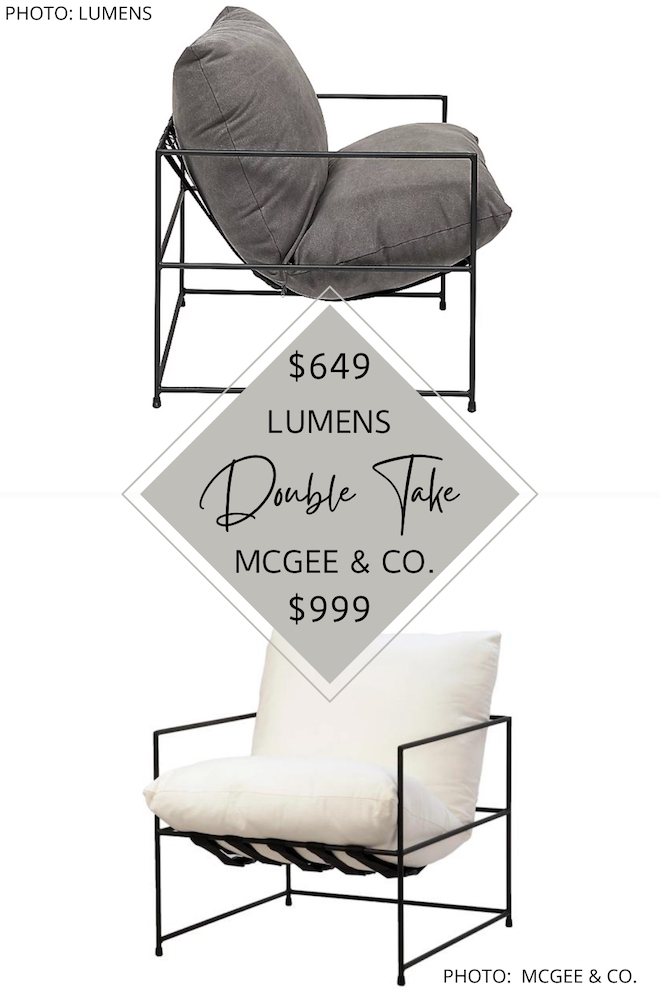 I love this McGee and Co Yates side chair dupe! If you love sling chairs, modern traditional, and transitional design, you need this copycat in your life.  This Studio Mcgee look for less accent chair would look so perfect in a living room or bedroom and costs less. #inspo #decor #lookalike