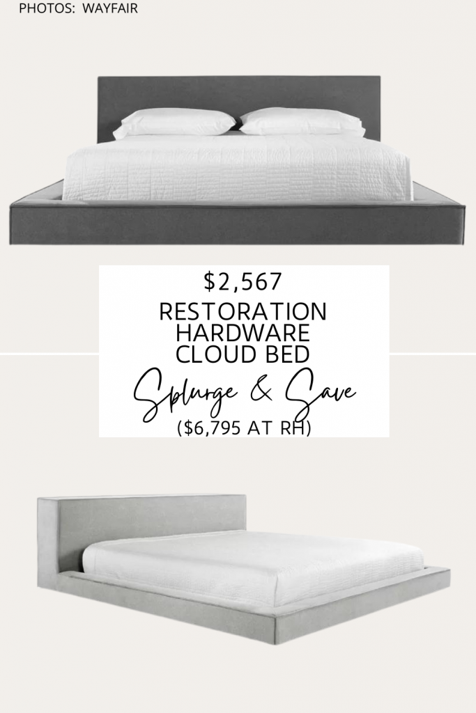 Always dreamed of having a Restoration Hardware Cloud bedroom? This Cloud bed dupe will give you the Restoration Hardware look for less. #style #bed #ideas #inspo #decor #design #copycat