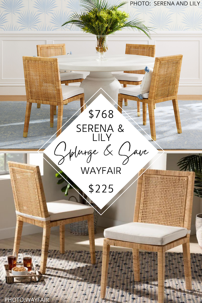  I've got a Serena and Lily dining chair dupe for you! If you want the Serena and Lily look for less, this Serena and Lily Balboa accent chair dupe is what you need. #inspo #decor #coastal #wicker #style #copycat