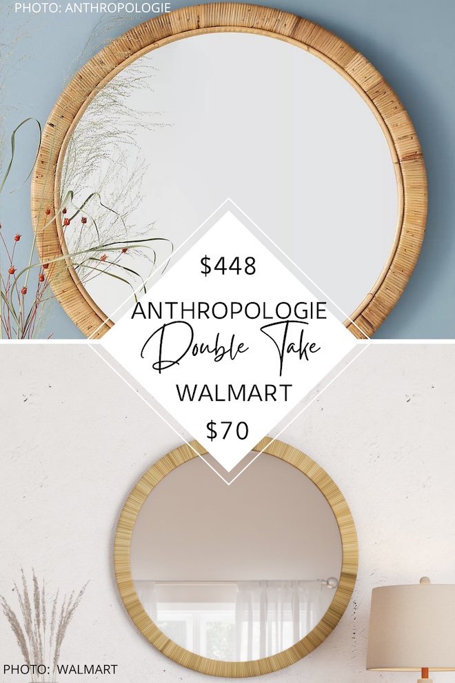 OMG this Anthropologie mirror dupe can be found at WALMART?! This coastal mirror is a perfect Anthropologie copycat and will save you hundreds of dollars.  It would look amazing in a bedroom, living room, dining room, or bathroom. #walmartfinds #decor #inspiration #boho #budget