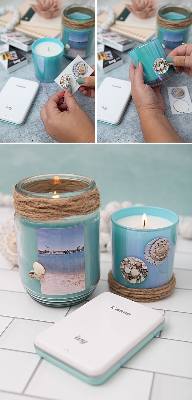 Use Your Canon IVY Stickers To Embellish Plain Candles