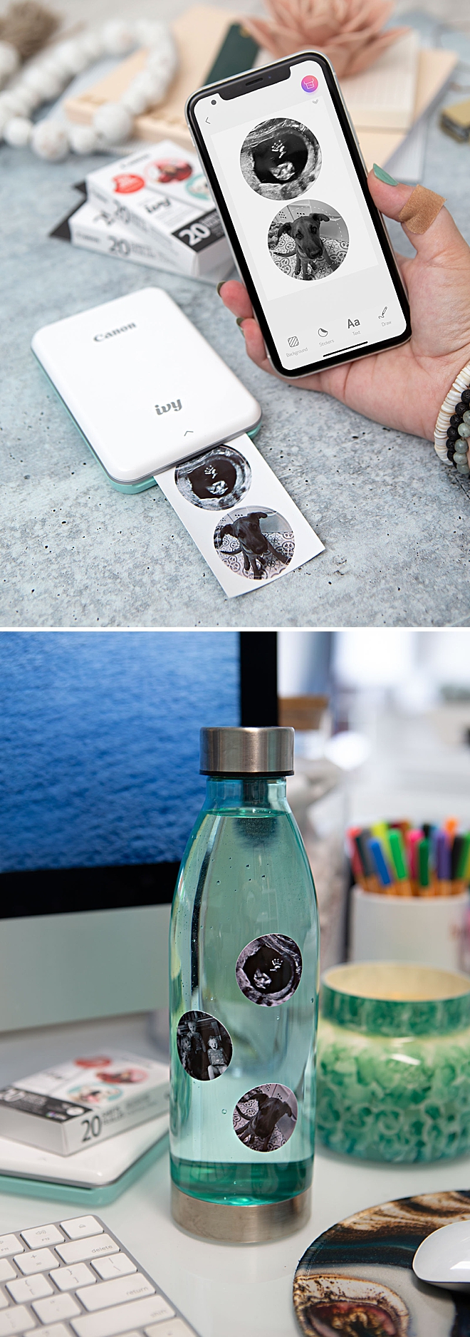 Use Your Canon IVY Stickers To Create A Photo Tumbler