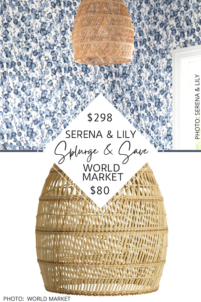 OMG can we talk about this Serena and Lily Natural Headlands pendant dupe?! If you love home decor, looks for less, decorating on a budget, and Serena and Lily style, you’ve got to see this copycat. This rattan, wicker light will give you the coastal Serena and Lily look for less. #inspiration #design #light #knockoff