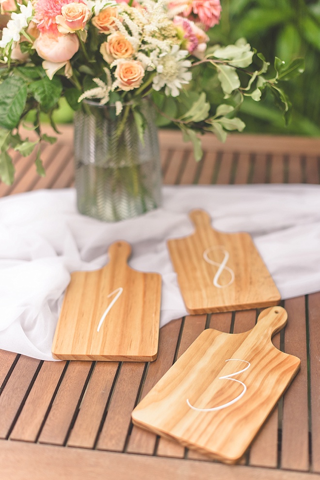 DIY Wedding Table Numbers made with Cricut