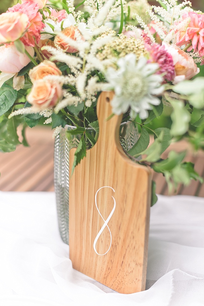 DIY Wedding Table Numbers made with Cricut