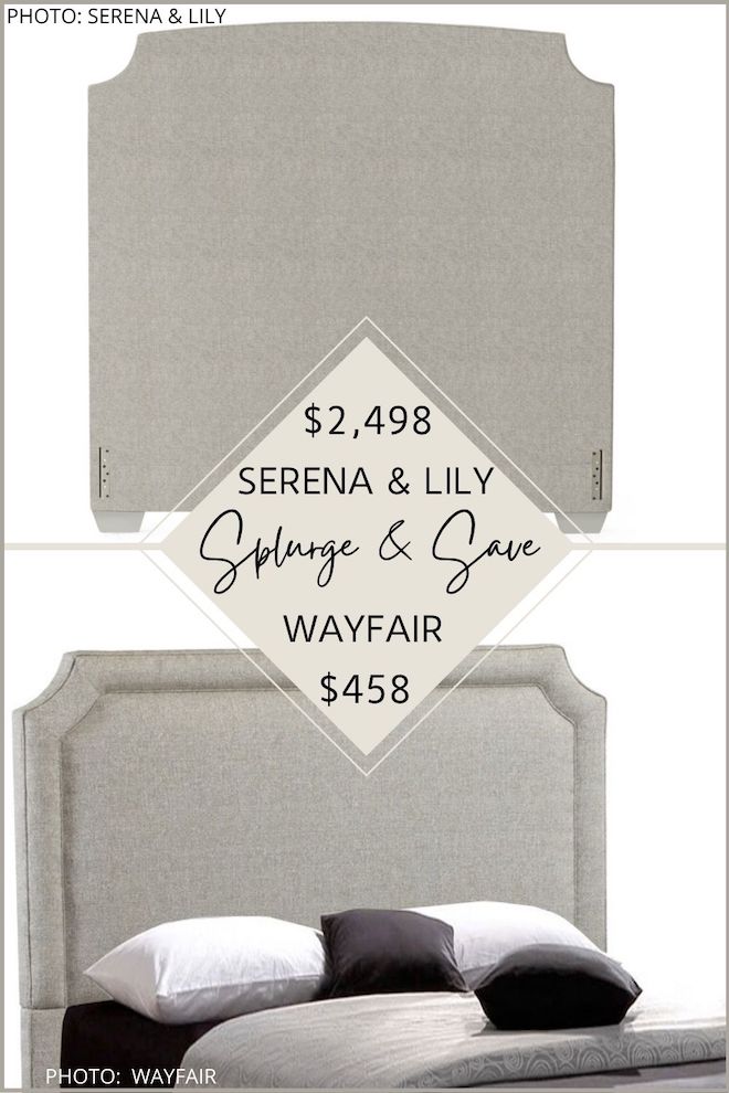 Have you always dreamed of having a Serena and Lily bedroom? If you love home decor dupes and looks for less, you've got to see my Serena and Lily Tall Fillmore Headboard dupe. This upholstered bed is super affordable AND it's a coastal style. #design #bedroom #inspiration #ideas
