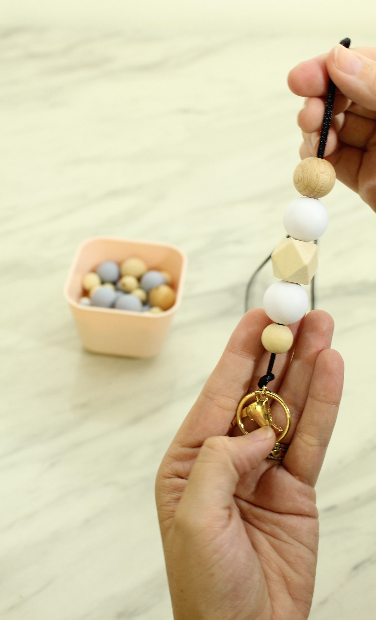 DIY Wooden Bead Beaded Chain Lanyard Tutorial - AJ Craft Supplies