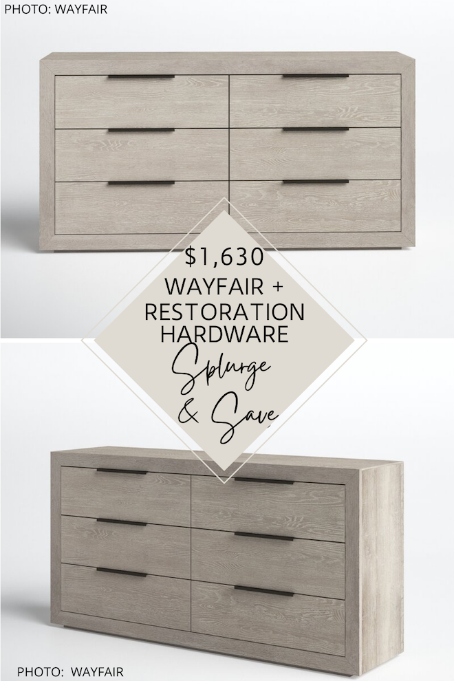 OMG can we talk about this Restoration Hardware dupe?! This Restoration Hardware Machinto dupe will give you the Restoration Hardware bedroom of your dreams and is MAJOR bedroom inspiration. It's modern, transitional, neutral, and wood - all of the things I love most. #decor #design #furniture #knockoff #lookalike