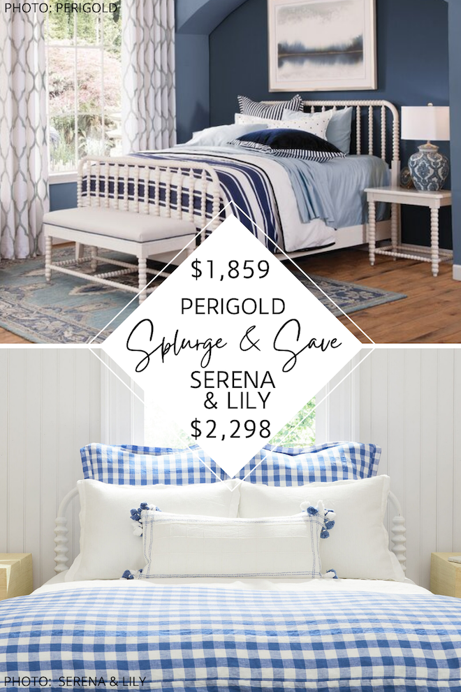 Looking for a Jenny Lind bed for your kids bedroom? If you need home decor inspiration, you've got to see my Serena and Lily Webster bed dupe. This spool and spindle bed will give you the Serena and Lily look for less. It would look great in a master bedroom, kids room, or guest bedroom! #inspiration #decor #design #knockoff #copycat