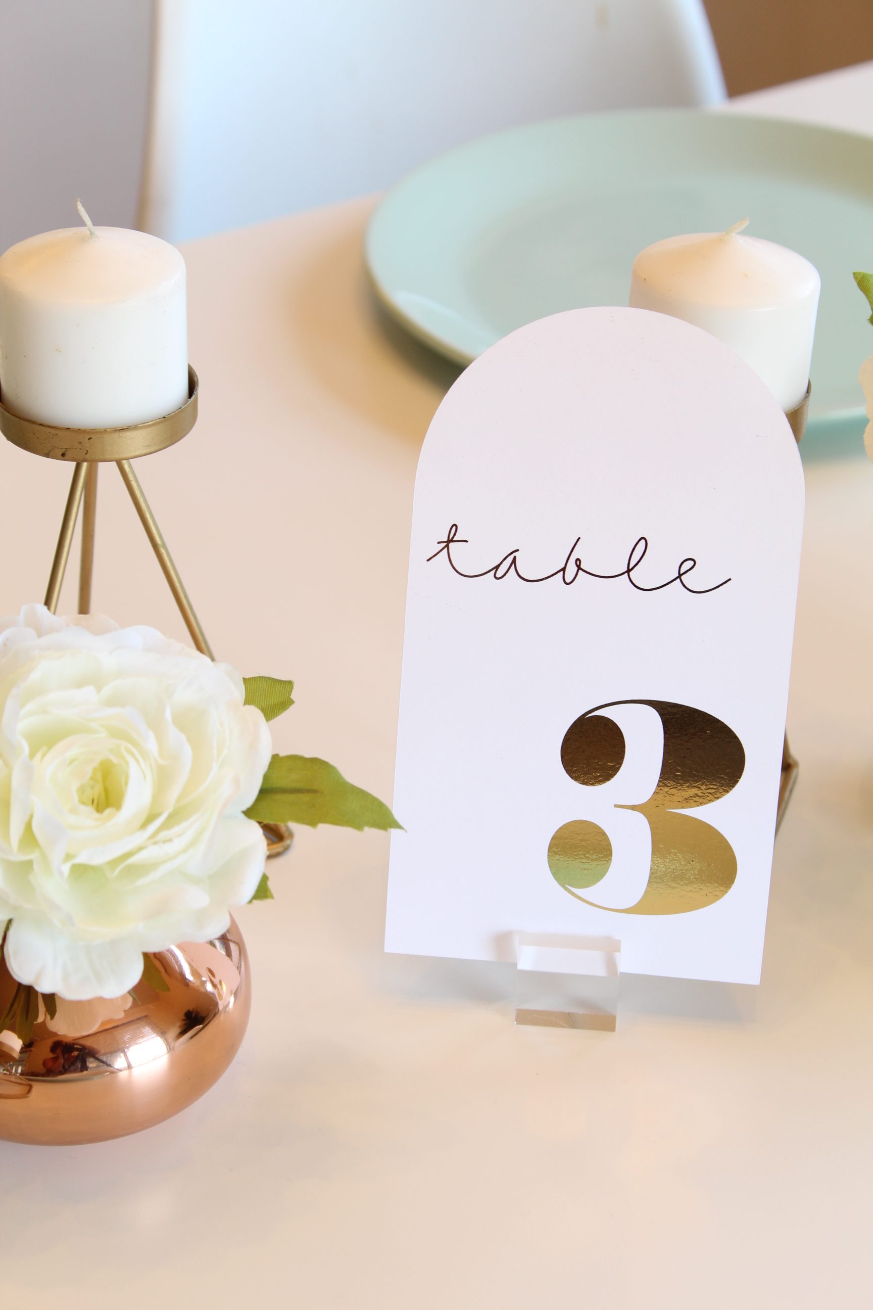 You don't want to miss these ADORABLE DIY Modern Foiled Table Numbers!