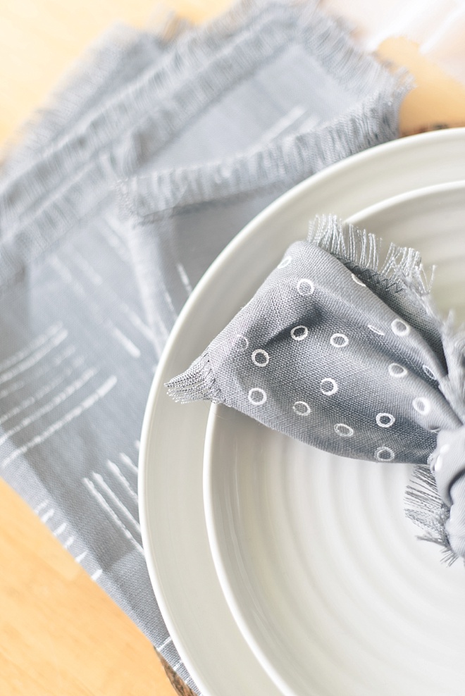 DIY gray linen napkins