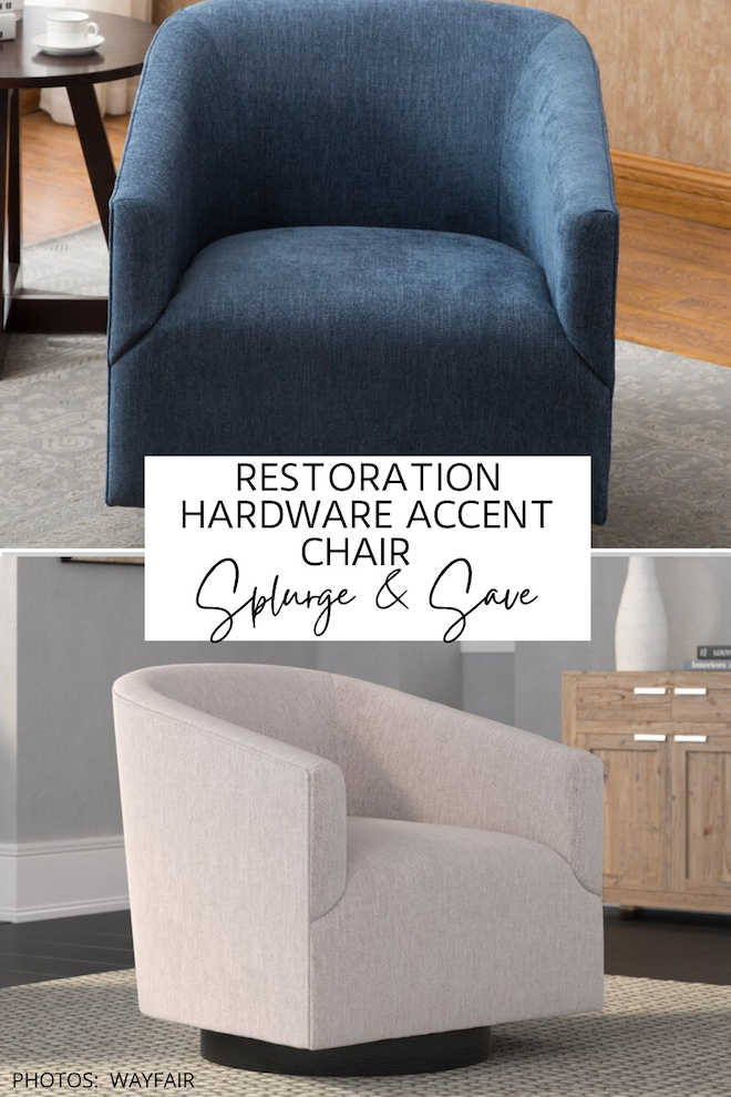 This Restoration Hardware swivel chair dupe is AMAZING! If you love Restoration Hardware looks for less, you need this copycat in your life. #inspiration #decor #knockoff #design