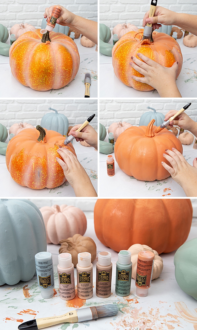 How to paint terra cotta pumpkins the easy way!