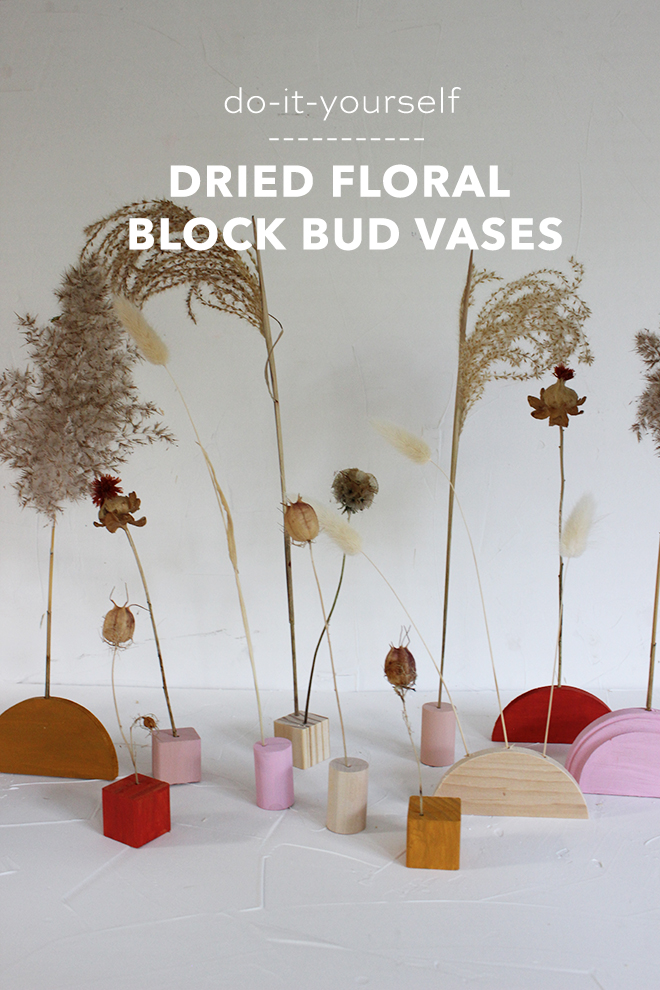Check out these cute and colorful easy DIY dried floral bud vases!