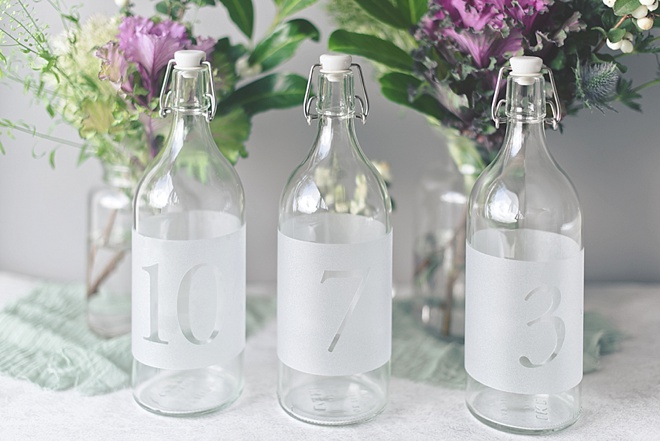 Table numbers out of IKEA bottles