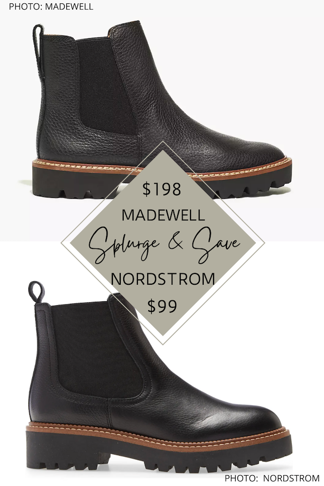 These Madewell Citywalk boot dupes are SO GOOD. They are half the price as Madewell and will give you the look for less. If you love fall fashion, you need to see these. #shoes #leather #lug #lugsole #minimalist 