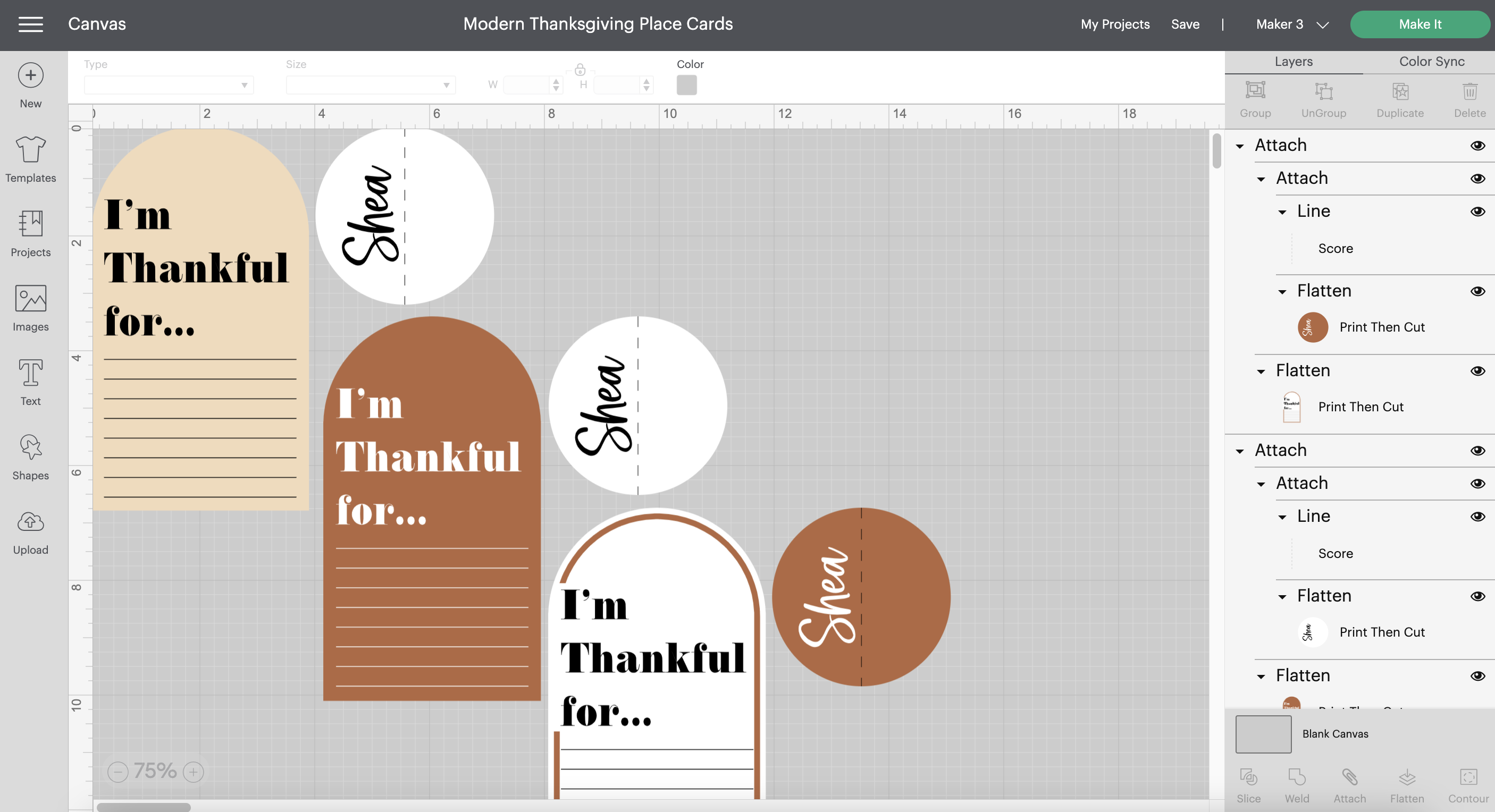 Create these adorable modern Thanksgiving Place Cards with your Cricut!