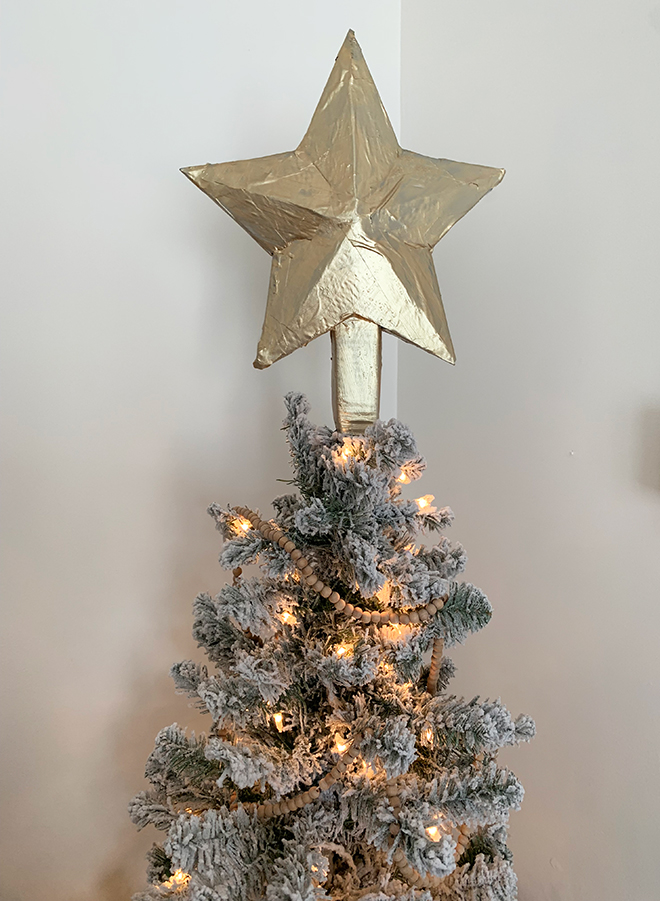 How darling is this tree topper made out of recycled cardboard boxes!?