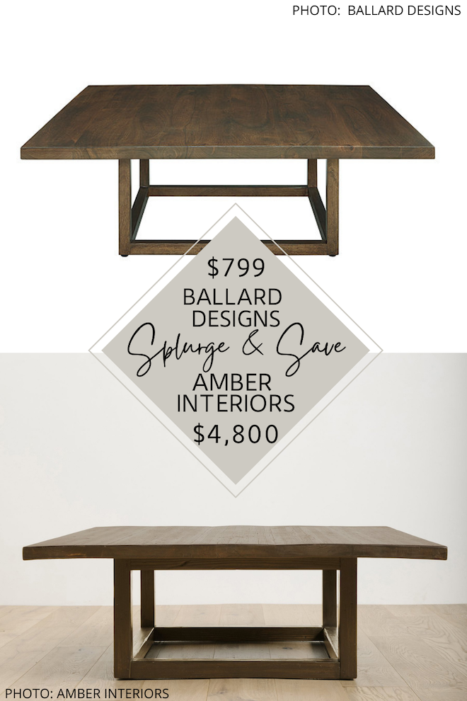 OMG this Amber Interiors dupe, though! This Amber Lewis Woodlake coffee table dupe has the same square, open base but is WAY less. Talk about my dream living room! #copycat #inspo #design #dupe