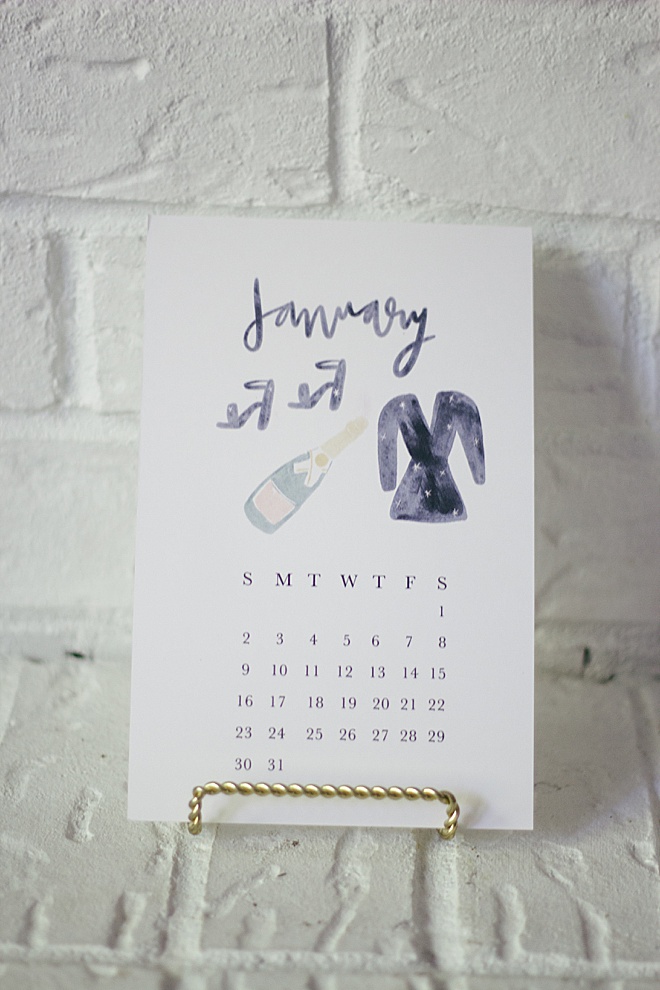 This super cute calendar was hand-illustrated by us, specifically for you for this tutorial.