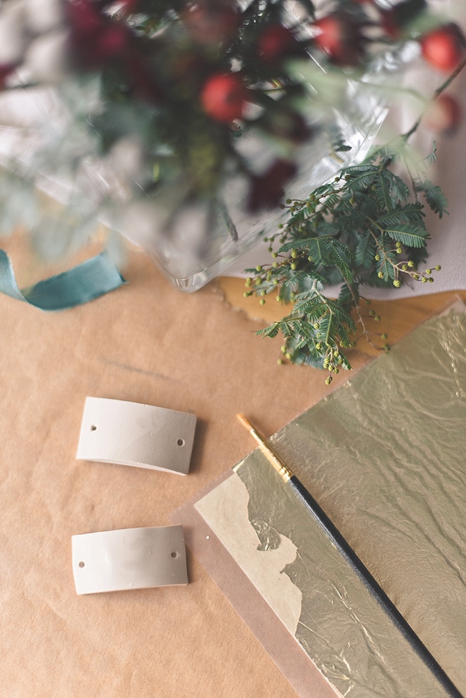 Metallic gold Christmas napkin rings DIY