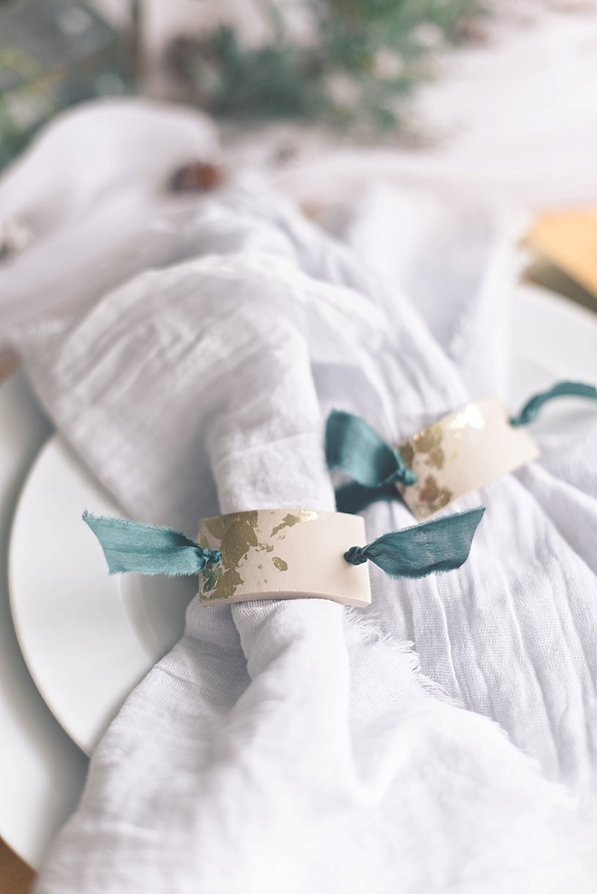 Napkin Rings with Gold Leaf Details