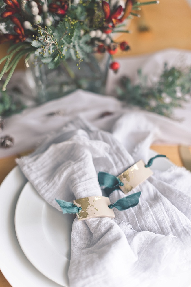 Easy Christmas DIY napkin rings idea