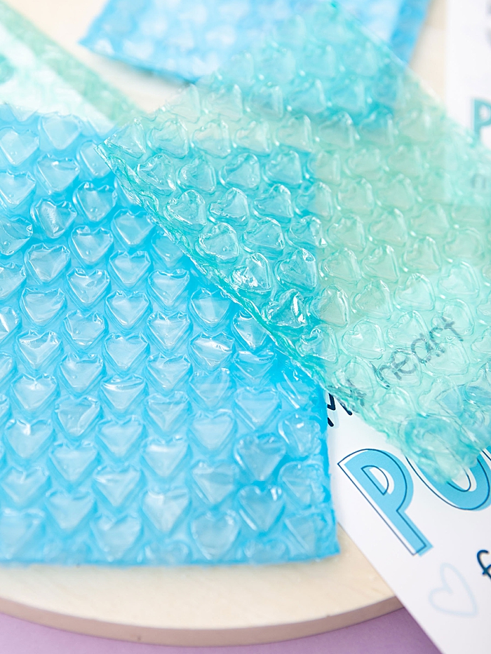 This heart bubble wrap is perfect for sensory seeker Valentines!